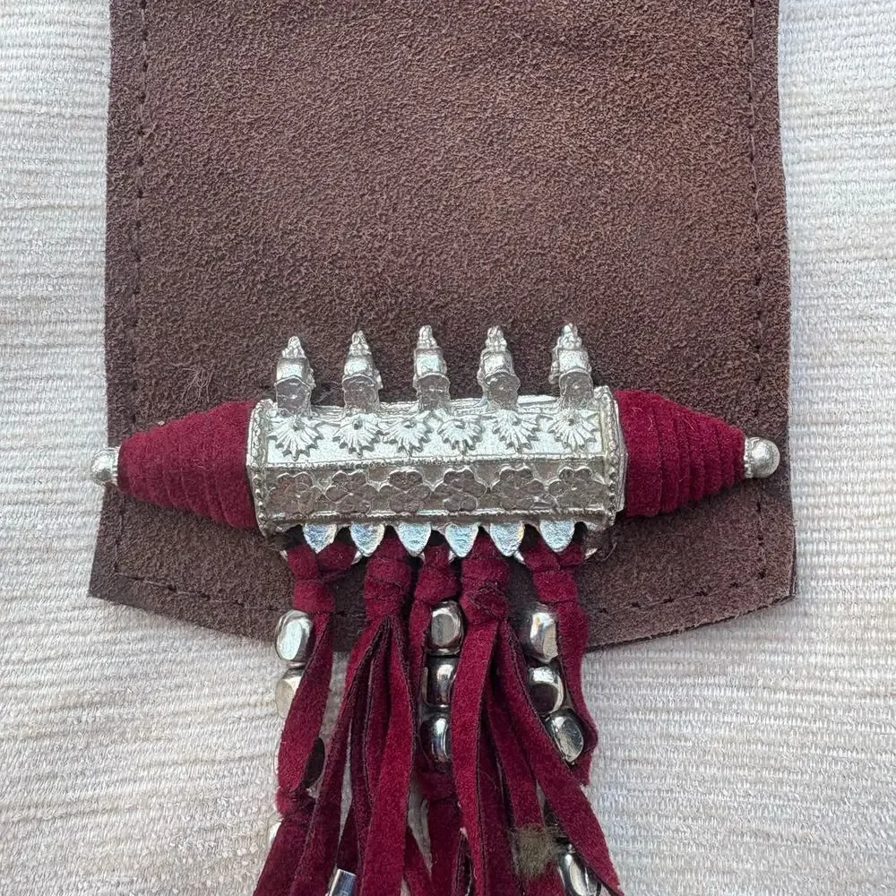 Earthbound Trading Co Purse Afghanistan Inspired Boho Leather Cotton Convertible - Picture 3 of 12